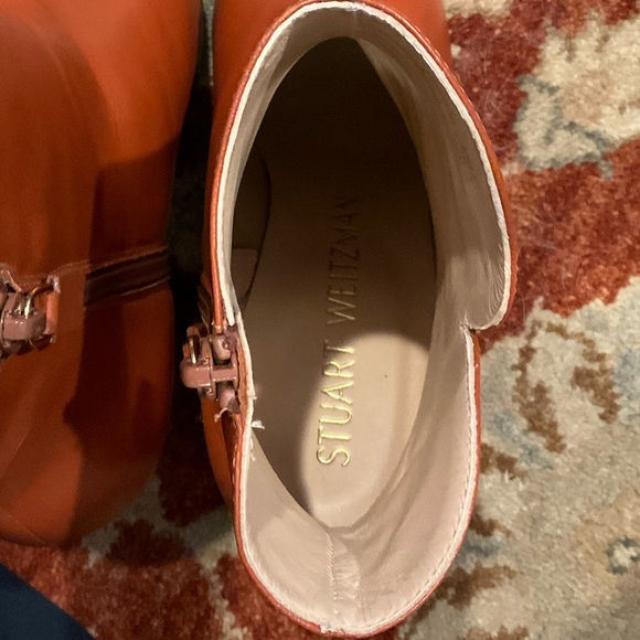Stuart Weitzman Vera Cinnamon leather pointed toe heeled bootie sz 10.5 EU 41 - Picture 6 of 12